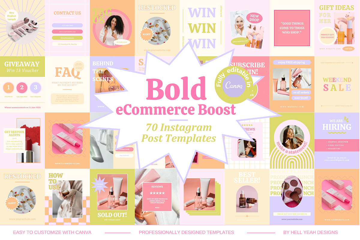 Bold eCommerce Boost Pack, a Social Media Template by Hell Yeah Designs (Photo 1 of 9)