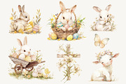 Watercolor Cute Easter Clipart, a Seasonal Illustration by Primrose Blume (Thumbnail 3 of 5)
