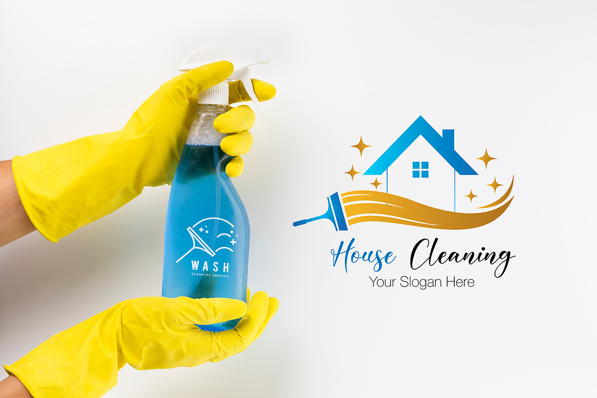 Modern Cleaning Service Logo, a Branding & Logo Template by YUDesignStore (Photo 8 of 10)