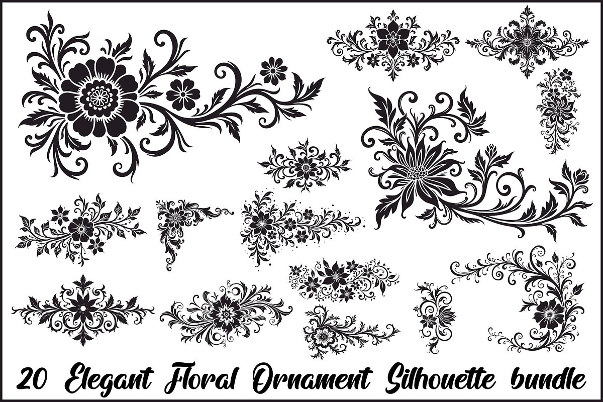 Vintage Flower Ornament Set, an Illustration by Creativeshirt (Photo 1 of 21)