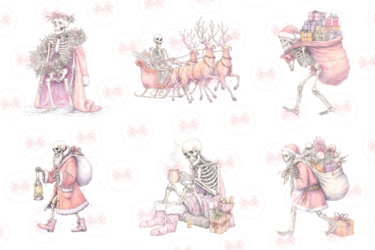 Skeleton Santa Clipart, an Illustration by Markicha Art (Photo 6 of 7)