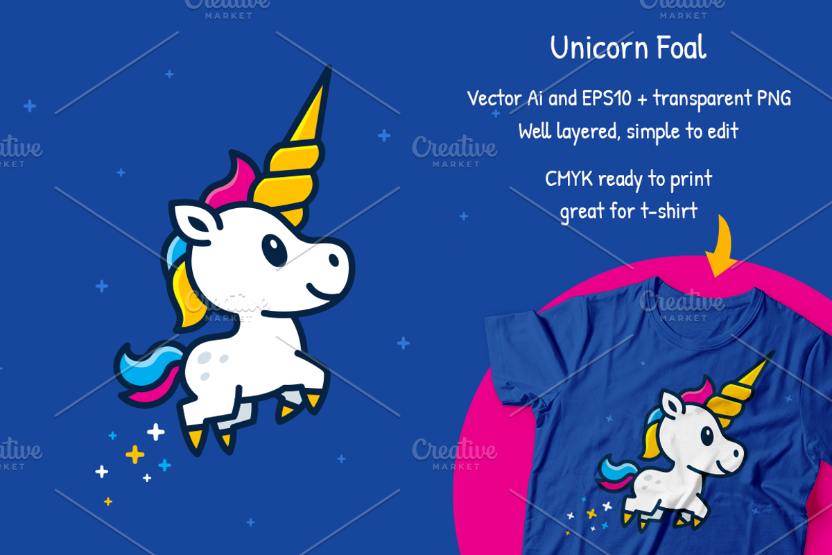Unicorn Foal, an Animal Illustration by Manudesign (Photo 1 of 3)