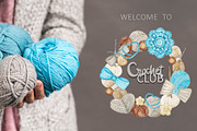 Crochet Knitting Watercolor logotype, an Object Graphic by svetlanaARTdreams (Thumbnail 7 of 13)