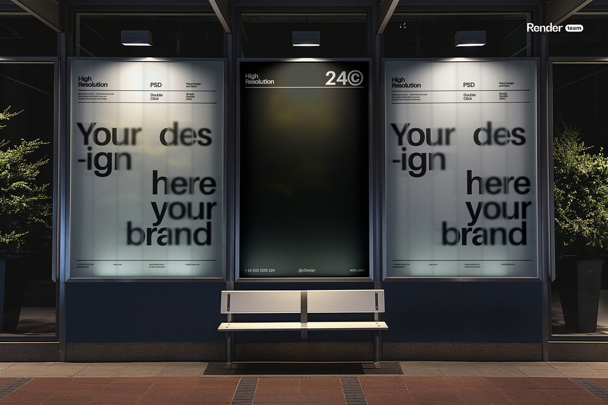 Outdoor Advertising Mockup Set, an Advertising Mockup by Renderteam (Photo 4 of 12)