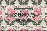 Paisley Floral Ornamental Pattern, a Pattern Graphic by likorbut (Thumbnail 1 of 13)