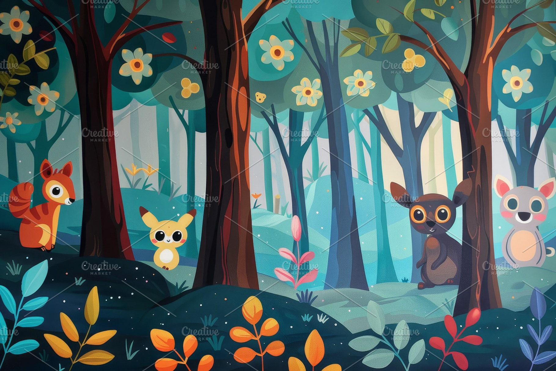 A vibrant painting showcasing a lush, a Photo by Iftikhar Alam