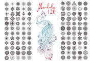 120 Mandalas Vector and Peacock Bird, a Decorative Illustration by anvinoart (Thumbnail 1 of 4)