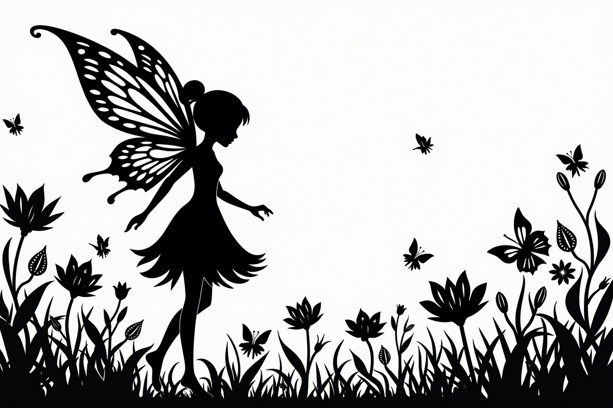Silhouette of Fairy with Butterflie, an Illustration by Amazin_art (Photo 21 of 21)