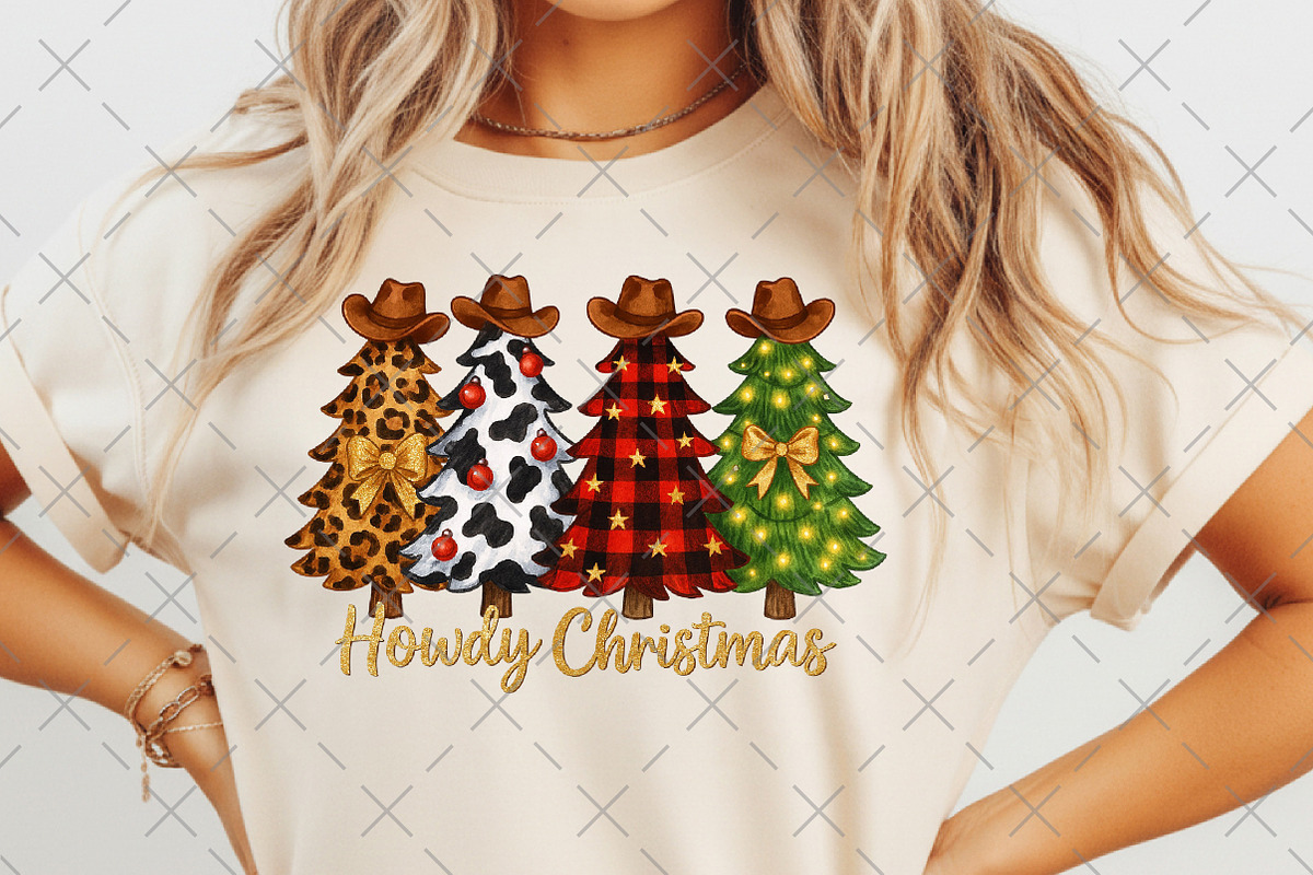 Howdy Cowgirl Christmas Tree PNG, an Illustration by Craft Nest (Photo 4 of 6)