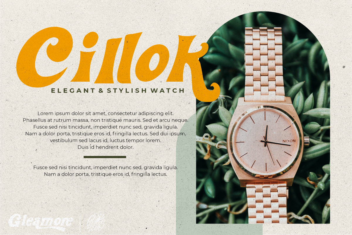 Gleamore Display Font, a Sans Serif Font by Glyphstyle (Photo 3 of 11)