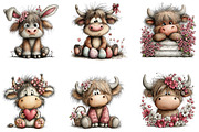 Easter Highland Cow Clipart, an Illustration by Dream Creation (Thumbnail 2 of 8)