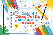 10 National Coloring Book Day, an Education Illustration by denayunebgt (Thumbnail 1 of 4)