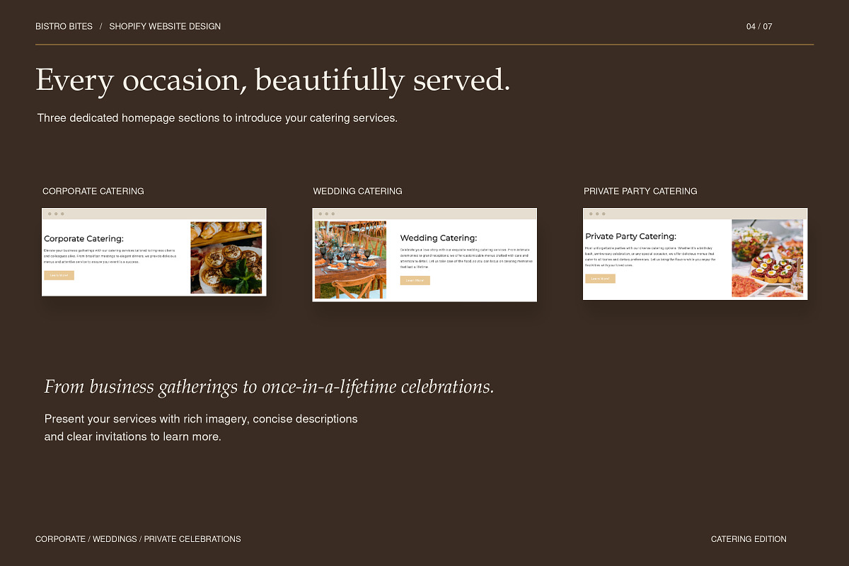 Shopify Theme for Caterings, a Shopify Template by Layl Atelier (Photo 4 of 8)
