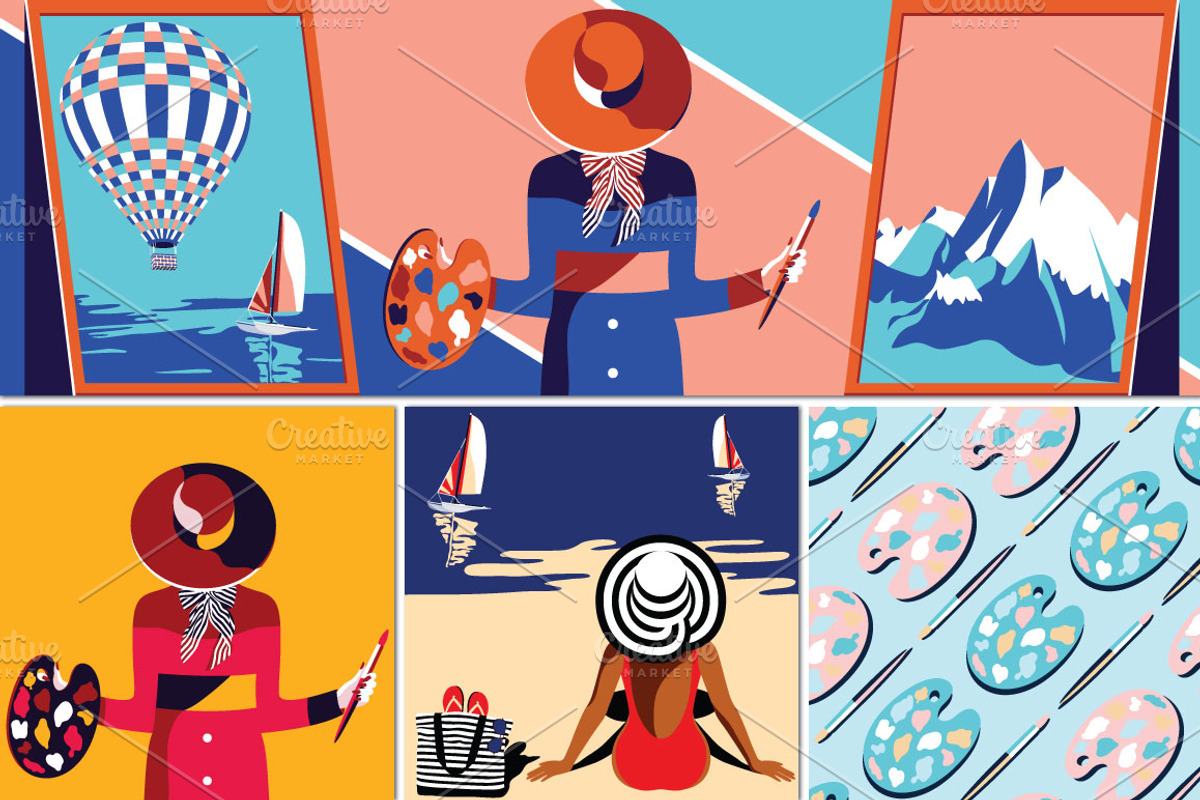 Fashion women. Vogue style set, a Decorative Illustration by Dasha_D (Photo 4 of 6)