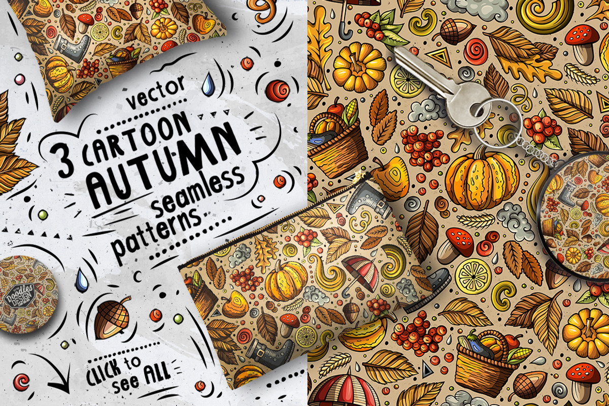 Autumn Cartoon Doodle Big Pack, a Decorative Illustration by BALABOLKA (Photo 6 of 10)