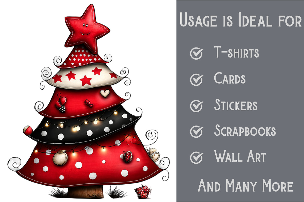 Christmas Tree Clipart Bundle, an Illustration by Pixels.Craft (Photo 3 of 6)
