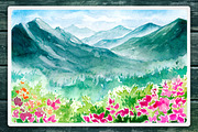 Watercolor Vector Landscapes set#2, an Illustration by AlexGreenArt (Thumbnail 7 of 10)