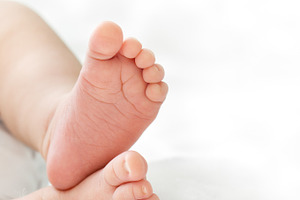 Newborn baby's feet containing baby, feet, and human