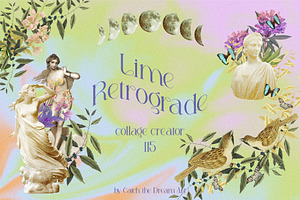 Lime Retrograde Collage & Gradients