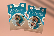 Blue Eid Al-Adha Greeting Card, a Card Template by graphicook (Thumbnail 3 of 4)