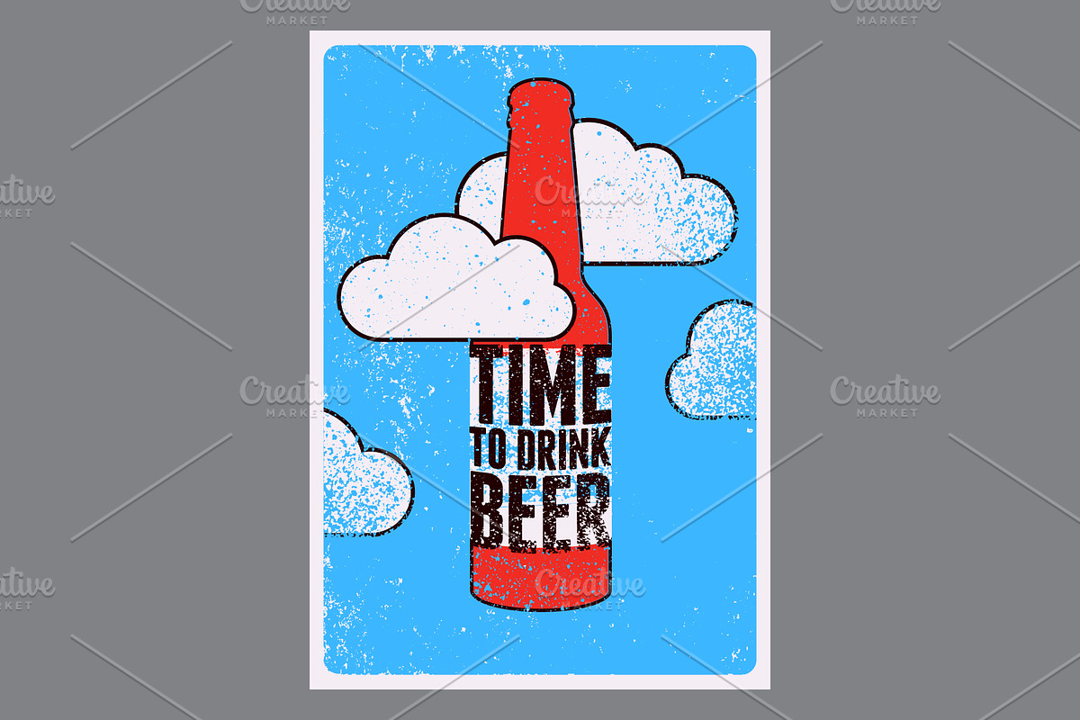 Beer time bottle vector poster set., a Food Illustration by PoPaShop (Photo 5 of 10)