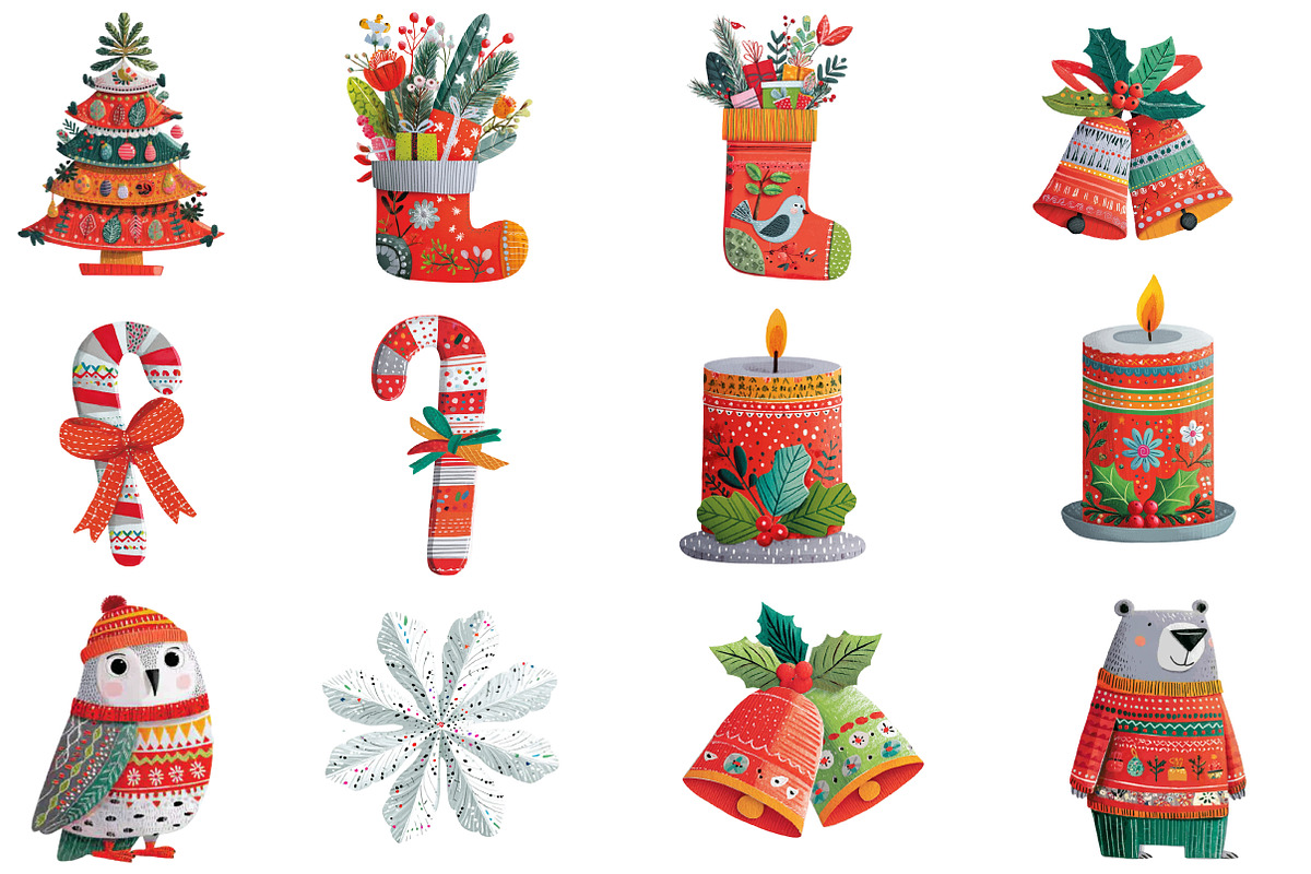 Cute Christmas Clipart, an Illustration by Designworld (Photo 4 of 5)