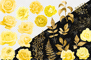 Yellow and Gold Floral Clipart, an Illustration by Digital Curio (Thumbnail 4 of 5)