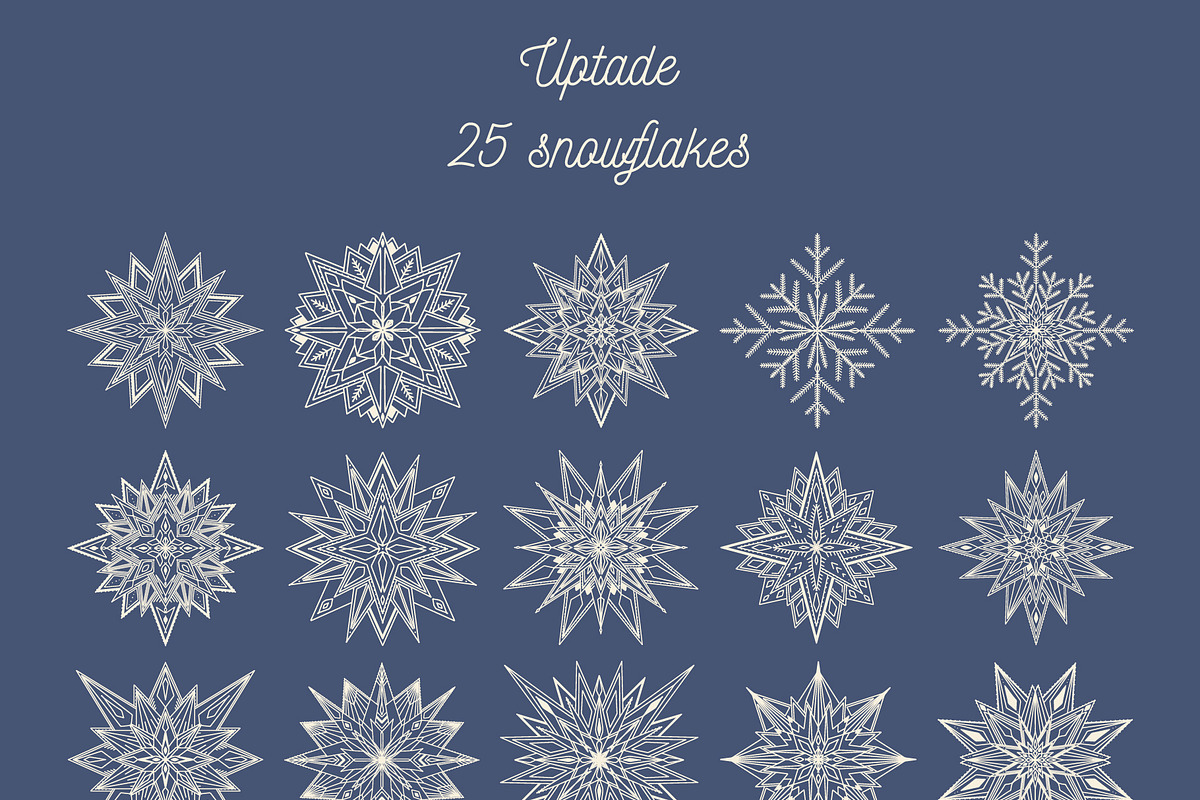 Snowy | 65 snowflakes illustrations, a Decorative Illustration by Wander Designs (Photo 3 of 9)