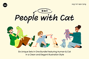 People with Cats Flat Illustration, a Person Illustration by SLAB! Design (Thumbnail 1 of 4)