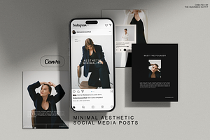 Minimal Instagram Posts - Canva, a Social Media Template by thebusinessoutfit