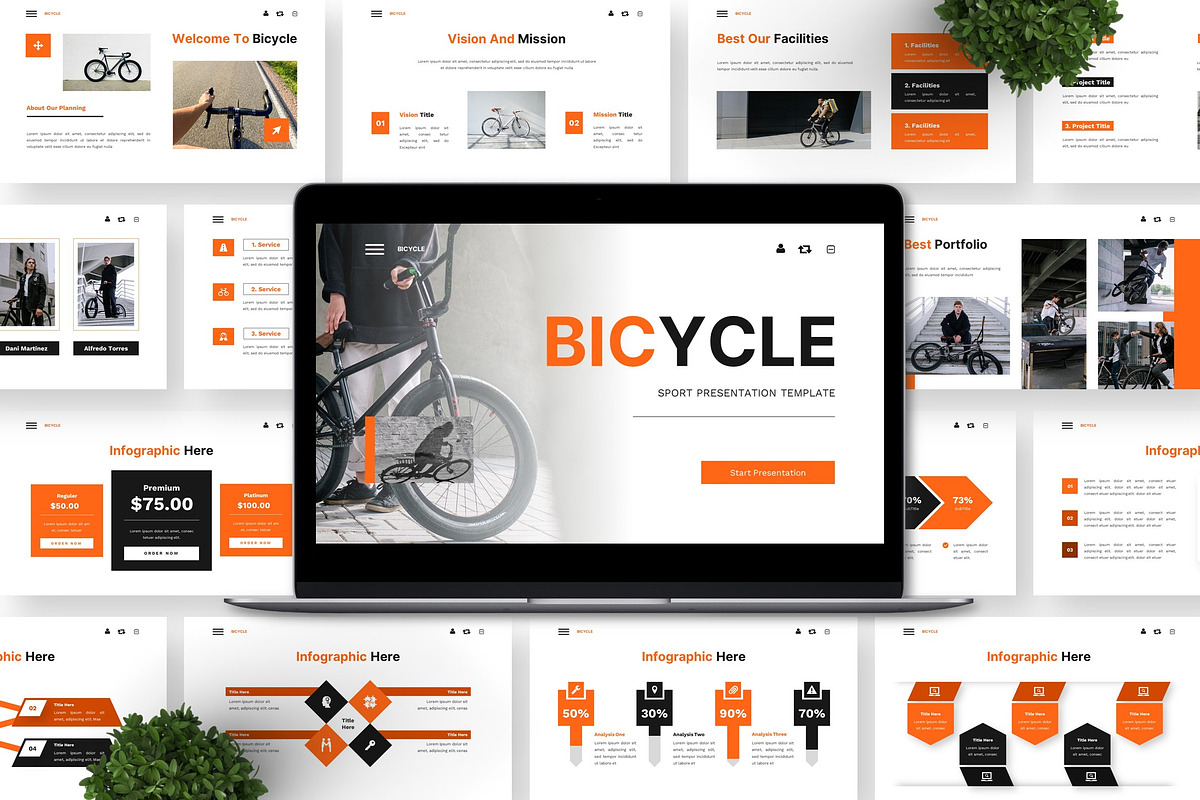 Bicycle - Sport Powerpoint, a Presentation Template by Deepslide Studio (Photo 4 of 6)