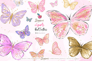 Butterfly Clipart, Spring wings 001