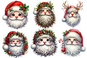 Watercolor Quirky Santa Claus Clipar, an Illustration by Designworld (Thumbnail 2 of 5)