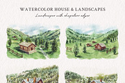 Watercolor House & Landscapes, an Illustration by Yorda Studio (Thumbnail 2 of 13)