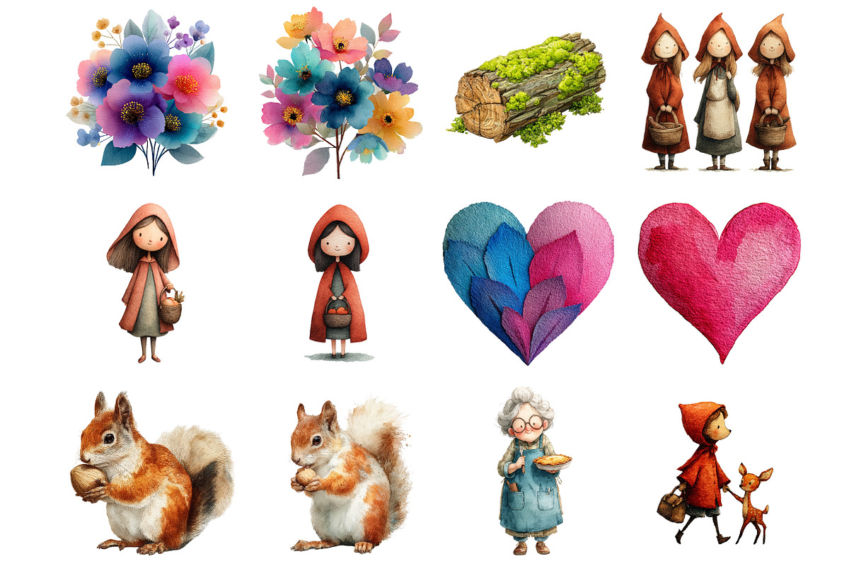 Little Red Riding Hood Clipart, an Illustration by DreamArtGraphic (Photo 3 of 4)