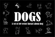 Dogs lineart vector set, an Object Graphic by Akdesain (Thumbnail 1 of 5)