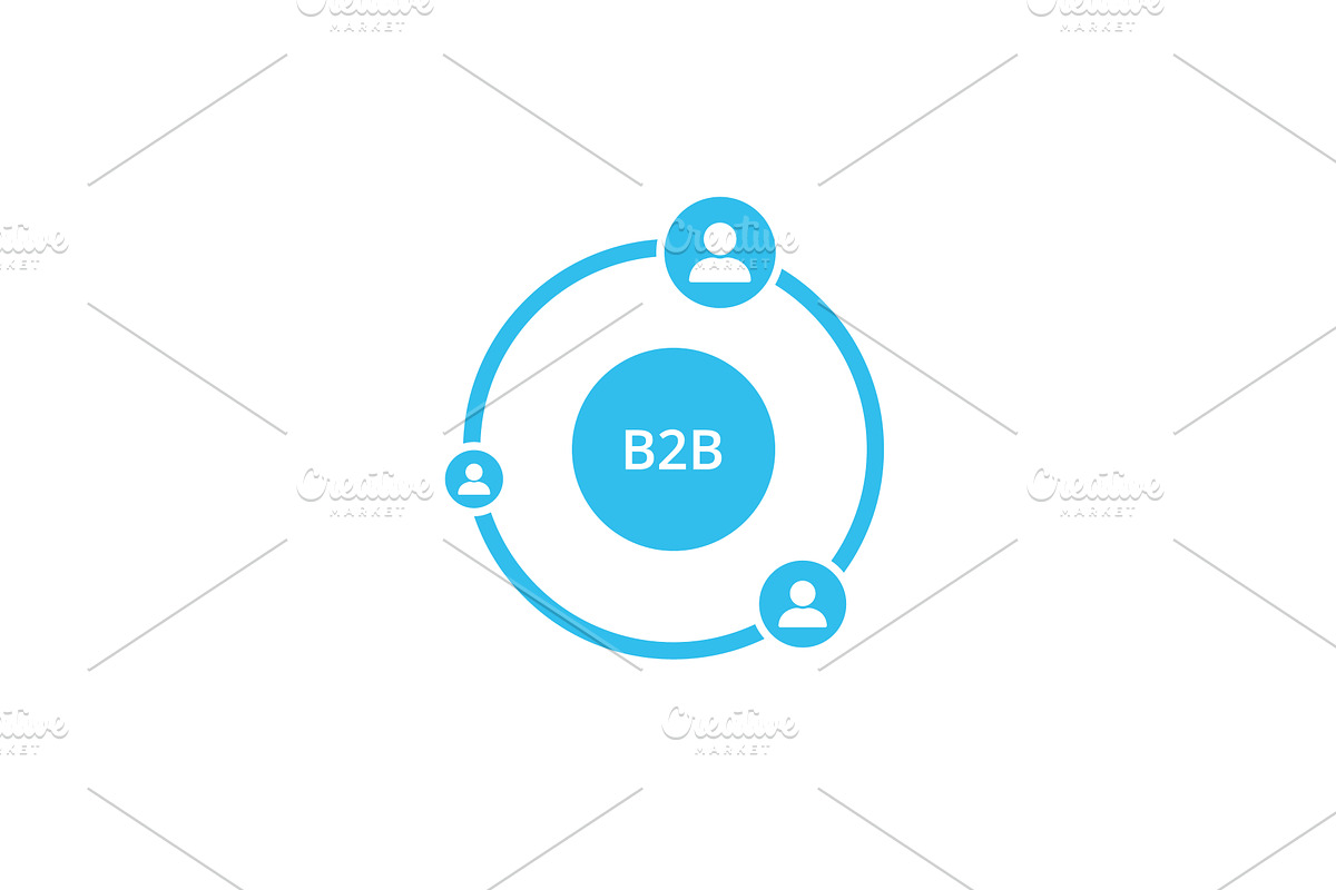 B2B icon on white background, a Person Illustration by Vector Creator