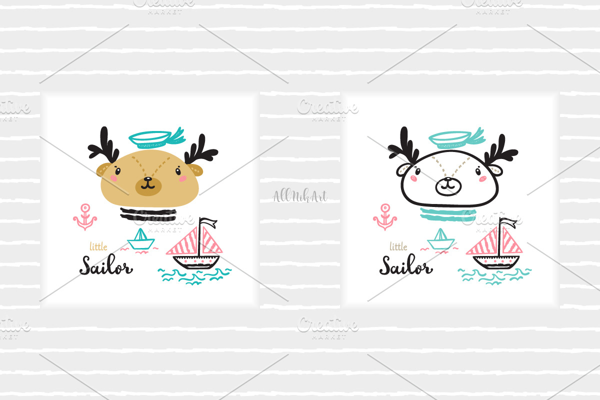 Cute Animal Illustrations & Patterns, a Pattern Graphic by AllNikArt (Photo 7 of 15)