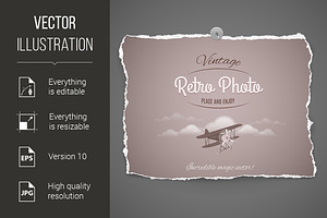 Vintage Airplane Ilustration, a Wallpaper Graphic by DvargShop