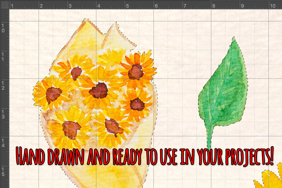 Bright Sunflowers 34 Sunny Vectors, a Decorative Illustration by Violet LeBeaux (Photo 3 of 3)