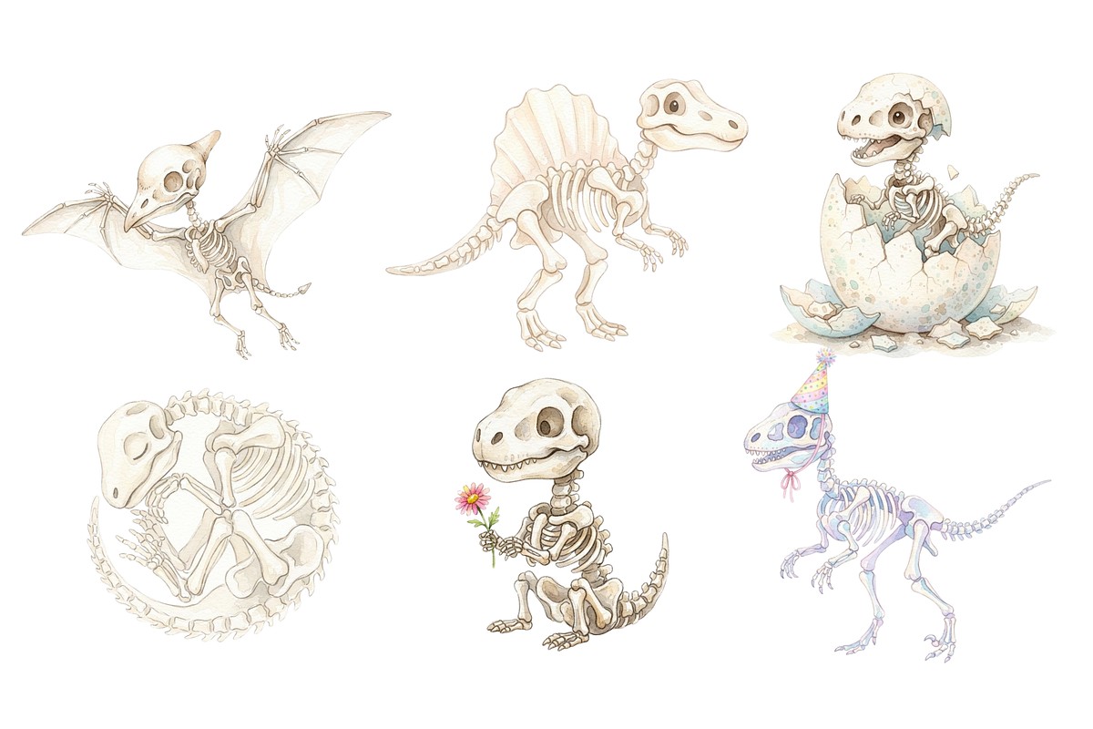 Baby Dinosaurs Skeletons, an Animal Illustration by BerryPieArt (Photo 3 of 4)