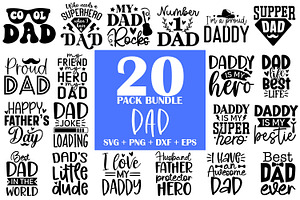 Dad SVG Bundle 20 Designs