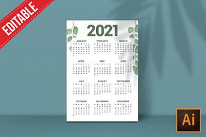 Beautiful 2021 Calendar - Editable