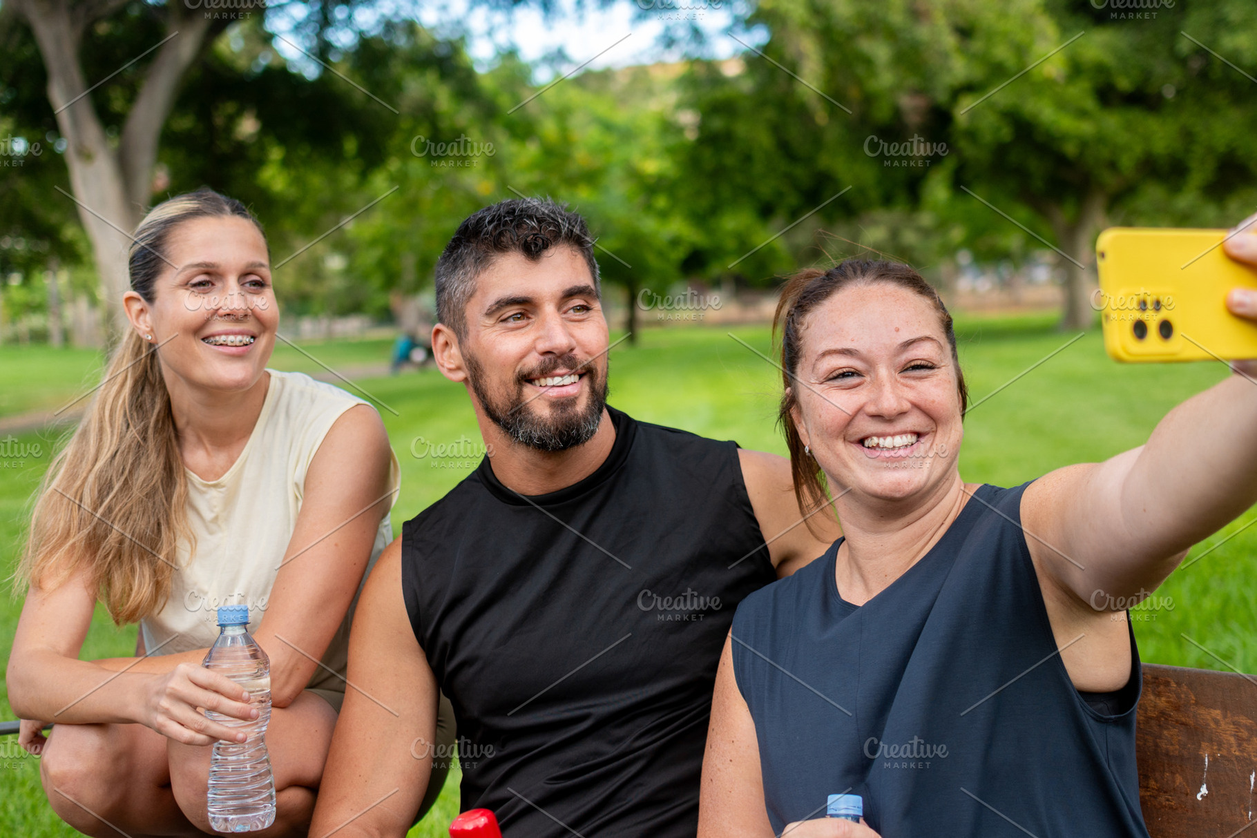 Friends taking a selfie after outdoor workout, a Sports & Recreation Photo by etorres69