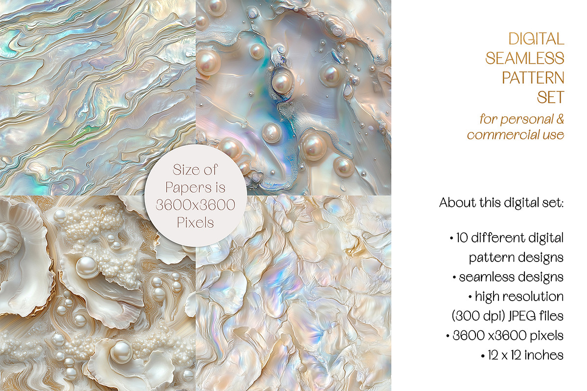 Shells, Pearls & Starfish Patterns, a Pattern Graphic by The Dutch Lady Designs (Photo 6 of 6)