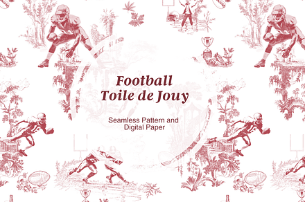 Football Toile de Jouy, a Background Graphic by Hughes Studio
