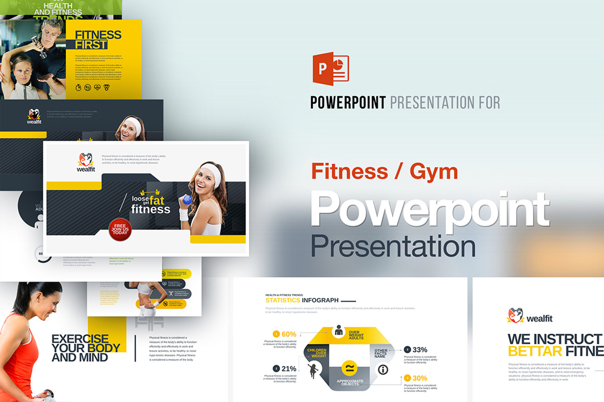 Fitness & Gym Powerpoint Template preview 2