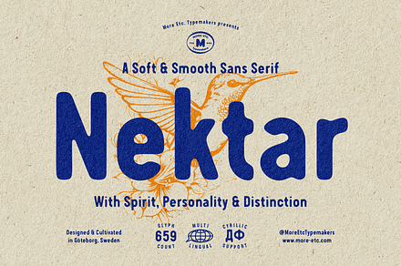 Nektar – A Smooth Sans Serif, a Sans Serif Font by More Etc. Studios