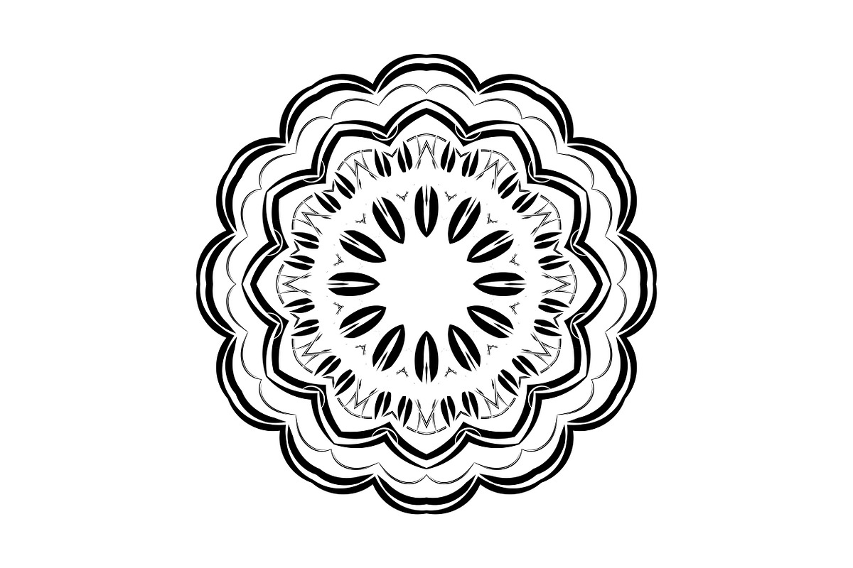 Ornamental Black White Mandala Pack, a Decorative Illustration by NJ Himel (Photo 47 of 103)