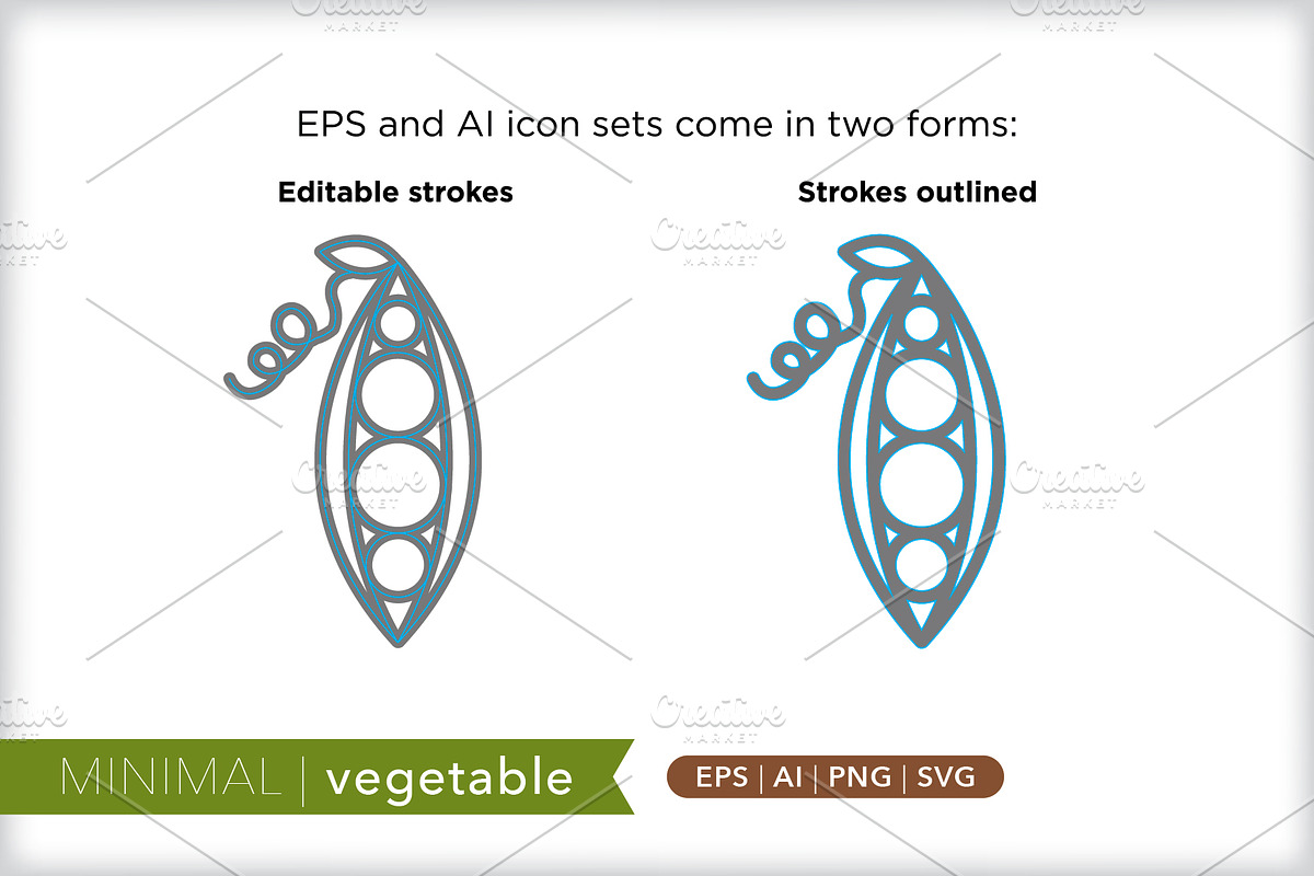 Minimal vegetable icons, an Outline Icon by Picture Window (Photo 3 of 5)